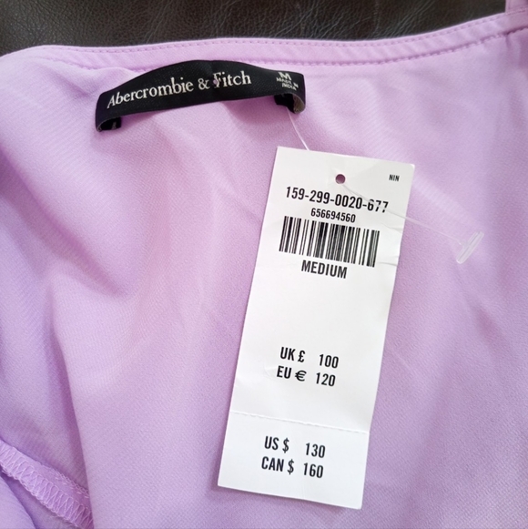 NWT Abercrombie & Fitch lavender ruffle slit front maxi dress - Picture 5 of 6